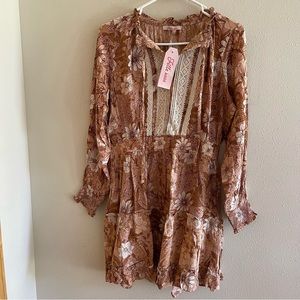 NWT Frille Rose Orange Floral Print Dress